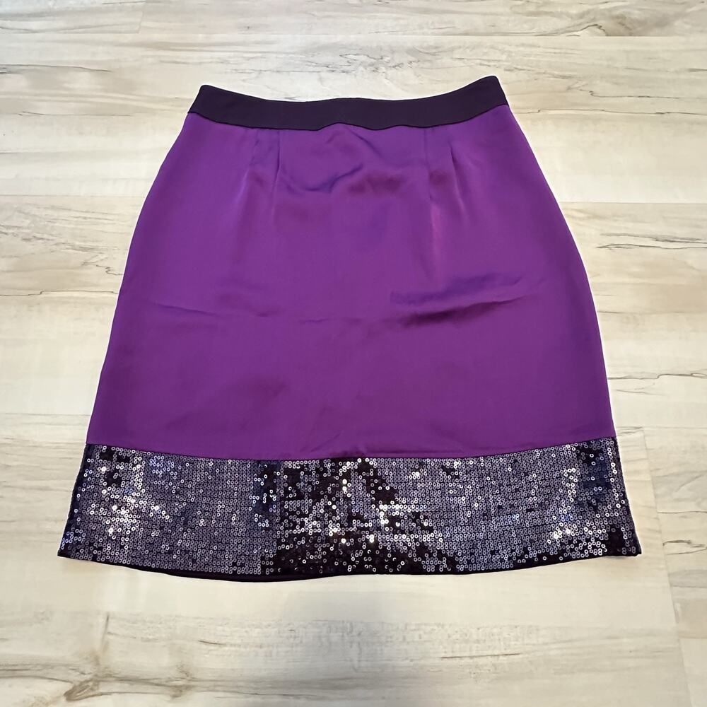 Boden Silk Sequins Skirt Purple Knee Length Party Occasion Women US 2R